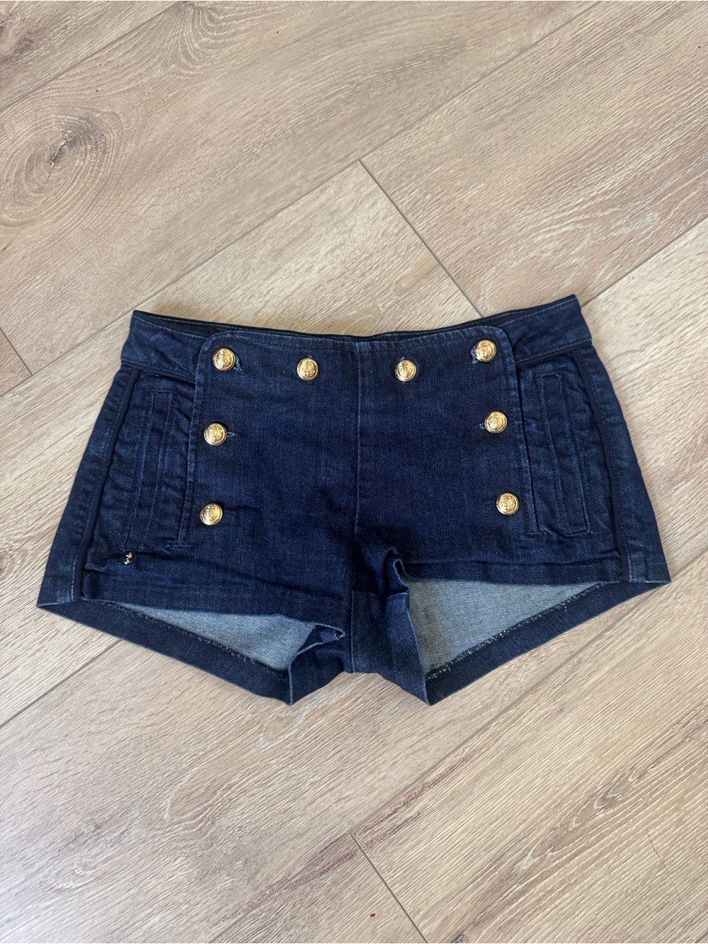 Juicy Couture Dark Blue Sailor Button Denim Shorts